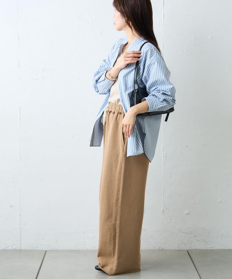 【しわになりにくい】ボリュームスリーブバンドカラーシャツ