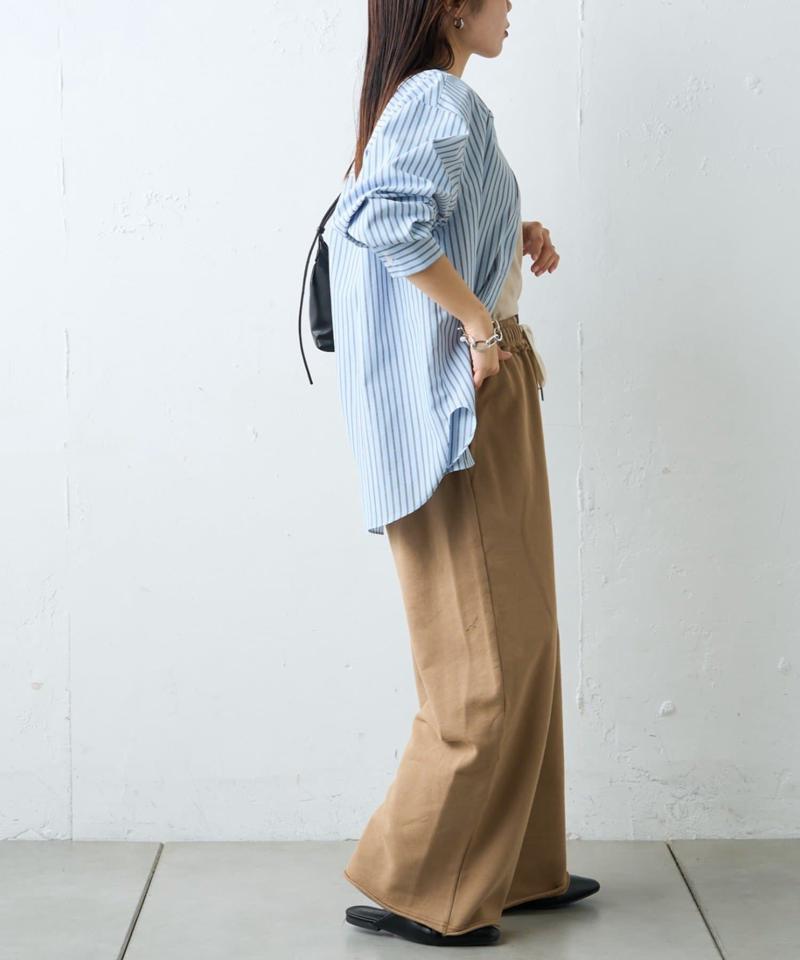 【しわになりにくい】ボリュームスリーブバンドカラーシャツ