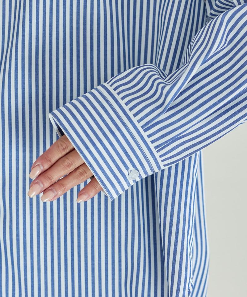 【しわになりにくい】ボリュームスリーブバンドカラーシャツ