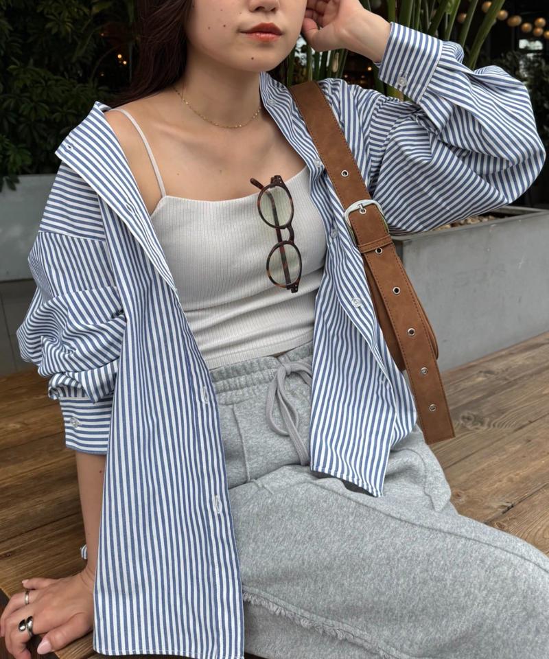 【しわになりにくい】ボリュームスリーブバンドカラーシャツ