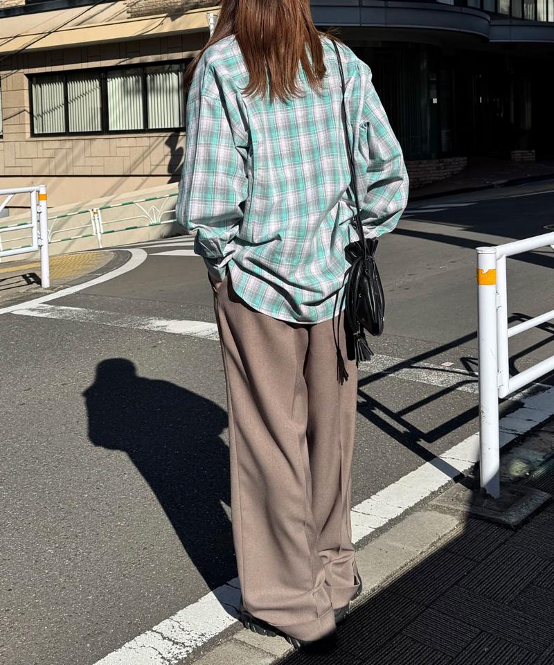 オンブレチェックシャツ