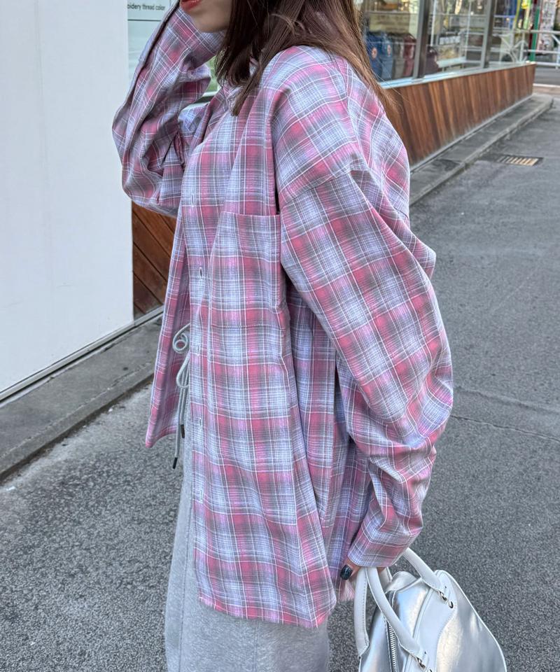 オンブレチェックシャツ