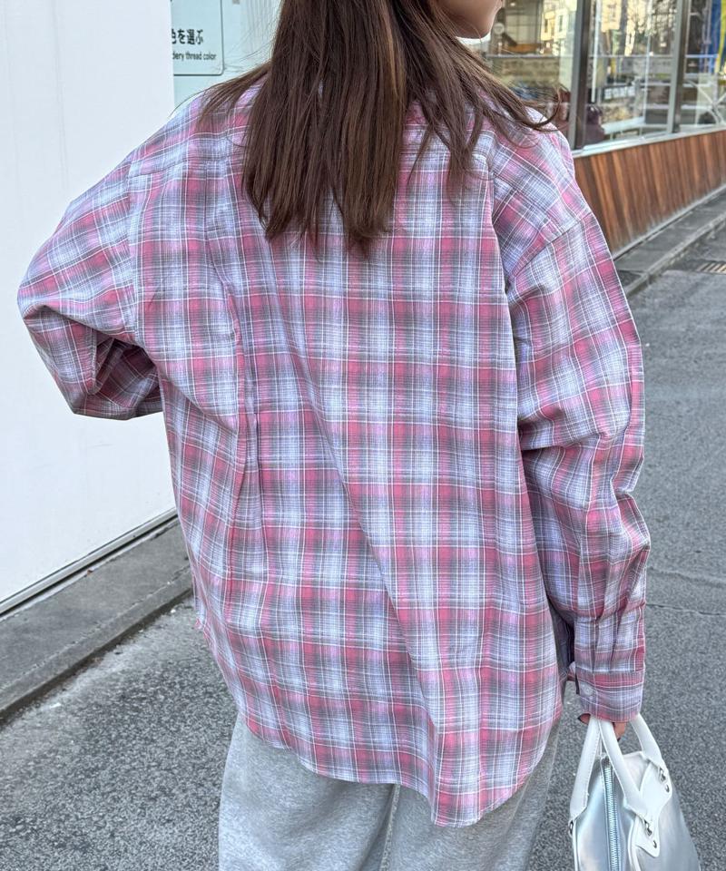 オンブレチェックシャツ