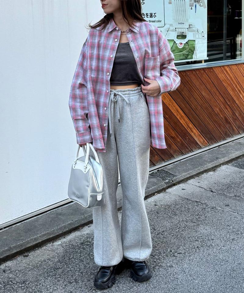 オンブレチェックシャツ