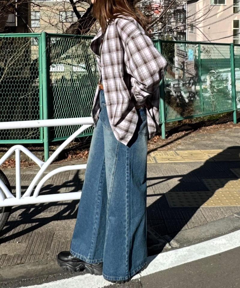 オンブレチェックシャツ