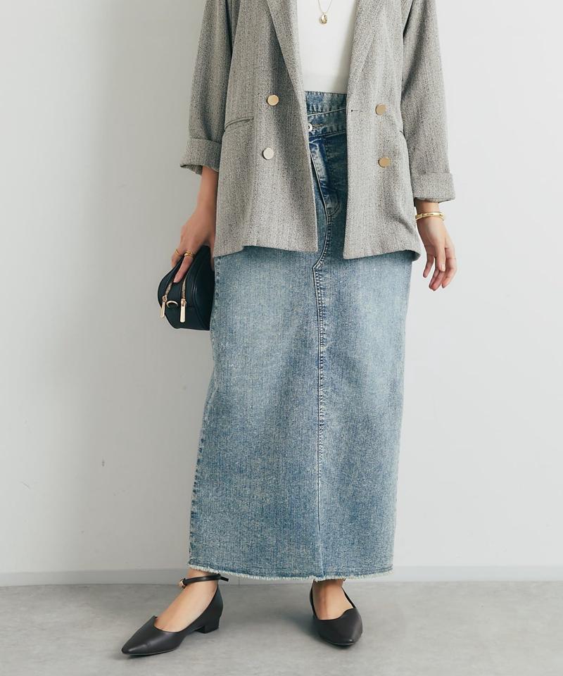 《低身長サイズ追加・オールシーズン着まわせる》デニムタイトスカート