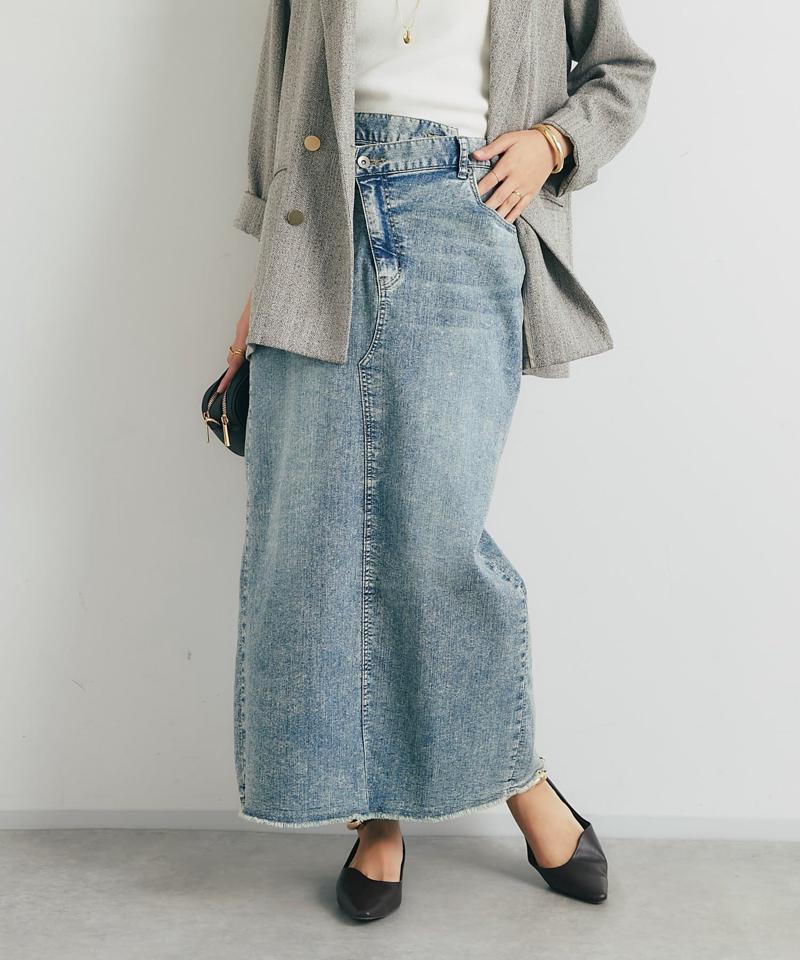 《低身長サイズ追加・オールシーズン着まわせる》デニムタイトスカート