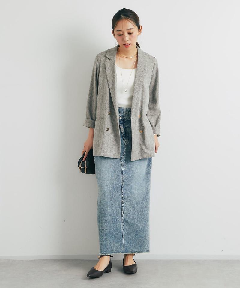 《低身長サイズ追加・オールシーズン着まわせる》デニムタイトスカート