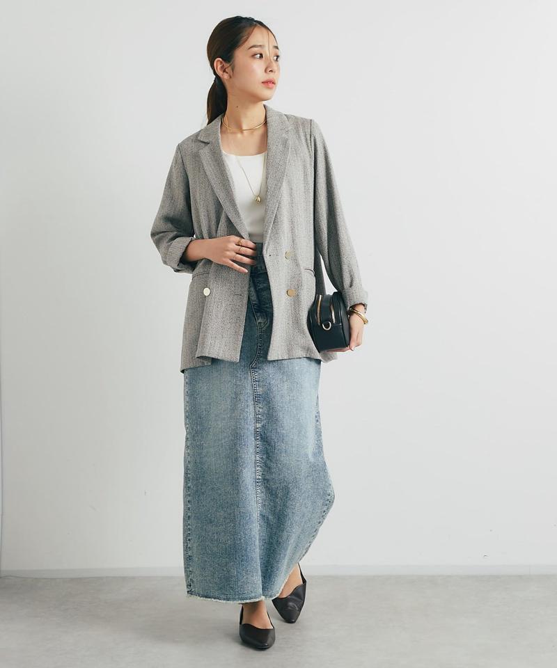 《低身長サイズ追加・オールシーズン着まわせる》デニムタイトスカート