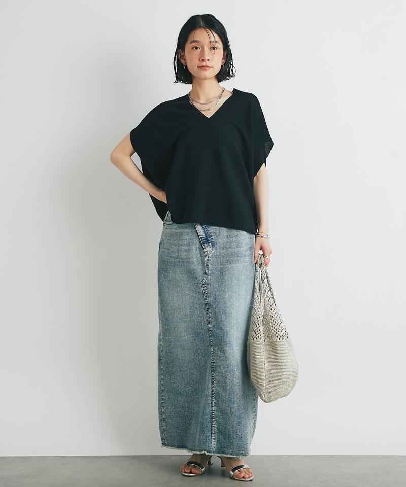 《低身長サイズ追加・オールシーズン着まわせる》デニムタイトスカート