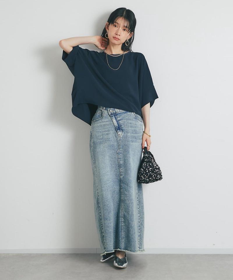 《低身長サイズ追加・オールシーズン着まわせる》デニムタイトスカート