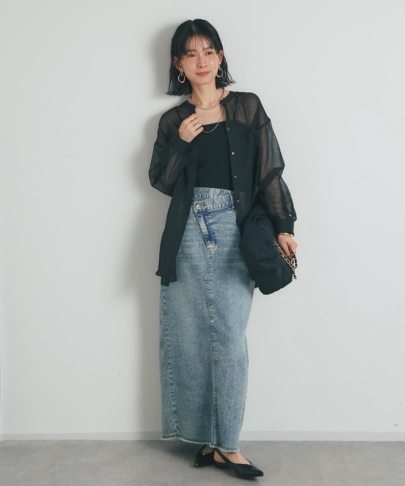 《低身長サイズ追加・オールシーズン着まわせる》デニムタイトスカート