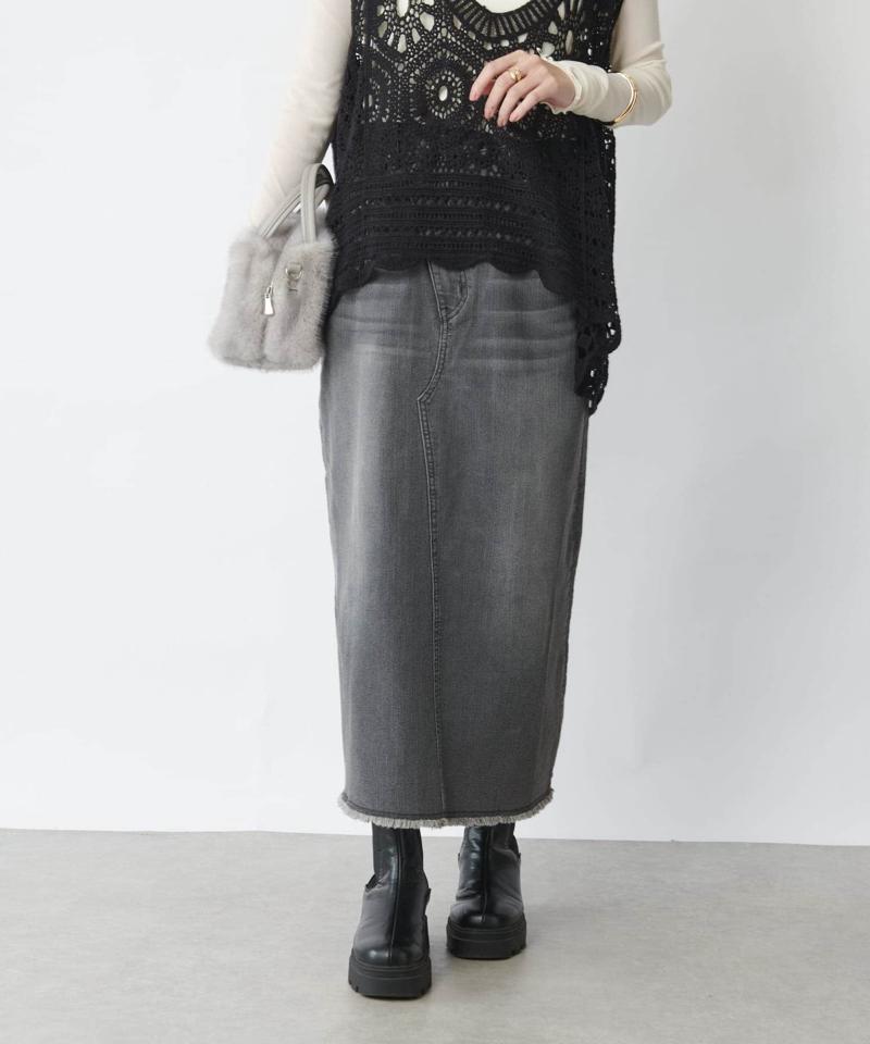 《低身長サイズ追加・オールシーズン着まわせる》デニムタイトスカート