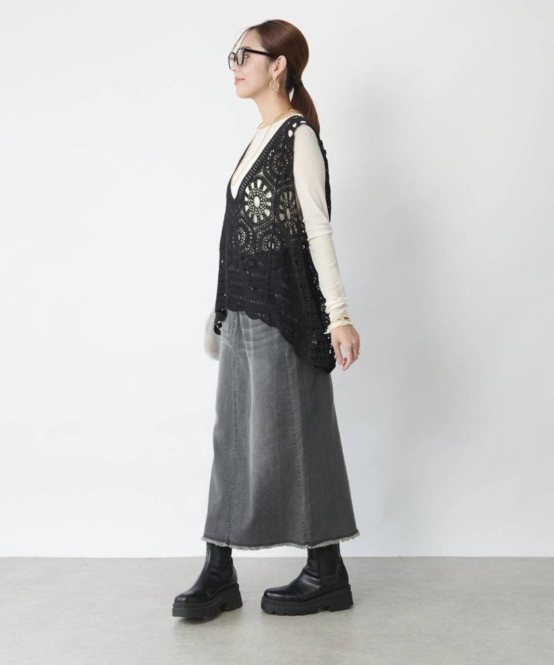 《低身長サイズ追加・オールシーズン着まわせる》デニムタイトスカート