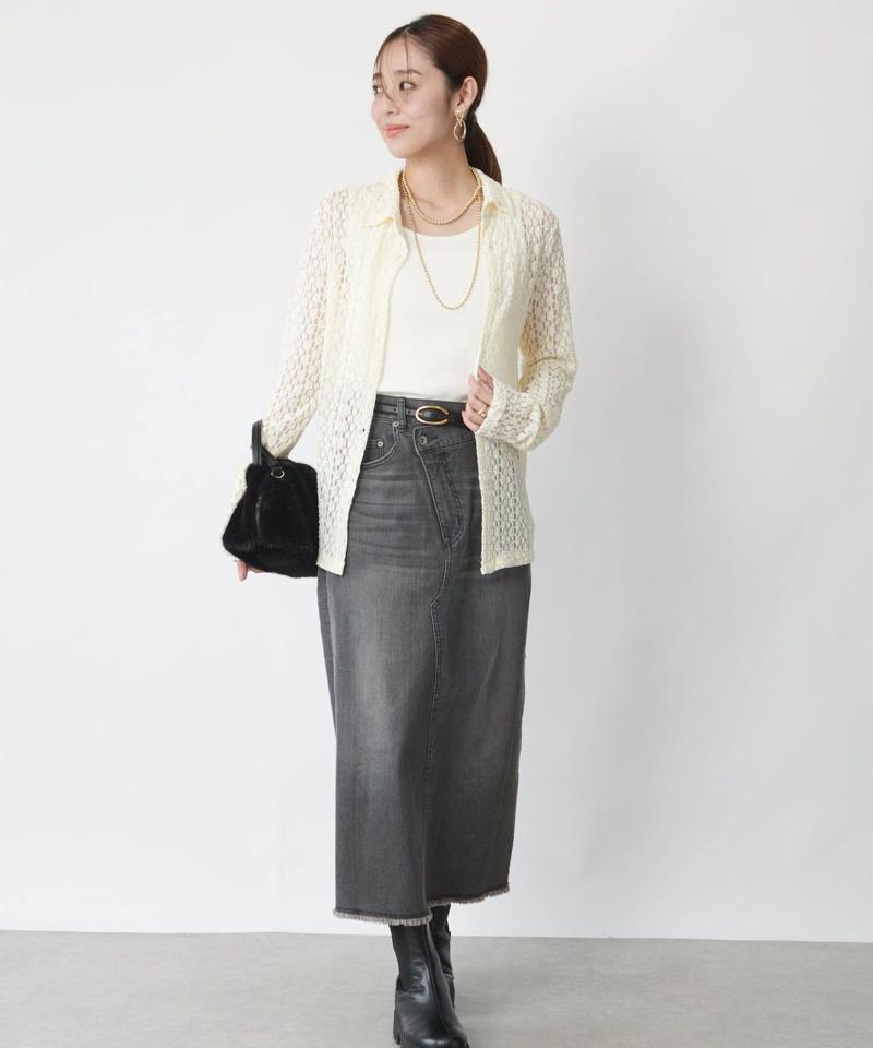 《低身長サイズ追加・オールシーズン着まわせる》デニムタイトスカート