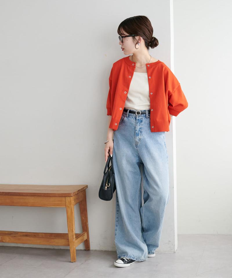 【新色追加/夏の羽織に♪】ライトスポンディッシュ半袖カーディガン《WEB限定》