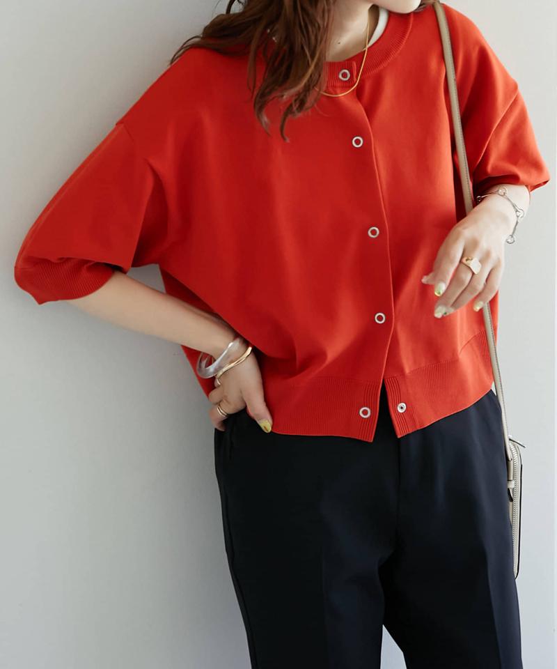 【新色追加/夏の羽織に♪】ライトスポンディッシュ半袖カーディガン《WEB限定》