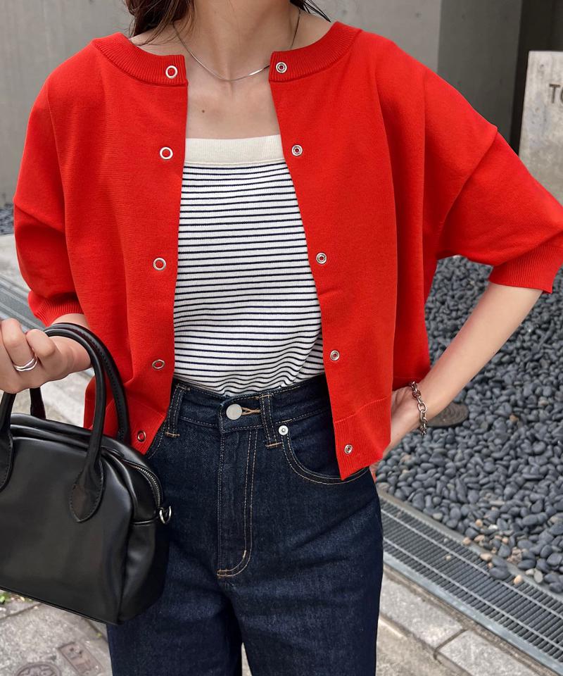 【新色追加/夏の羽織に♪】ライトスポンディッシュ半袖カーディガン《WEB限定》