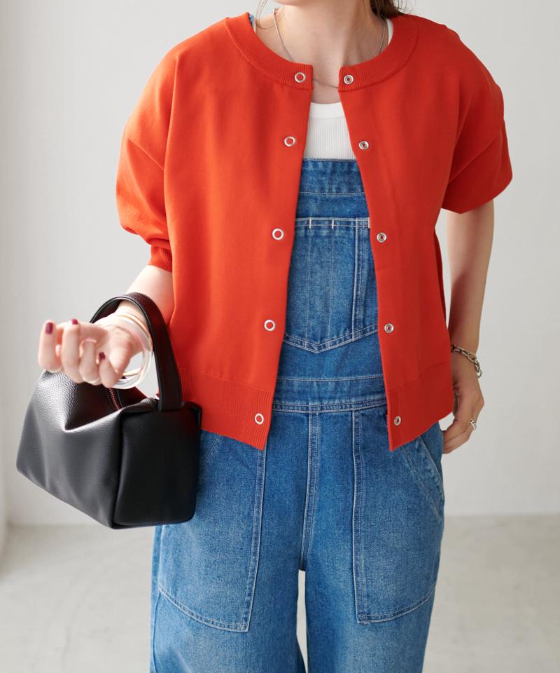 【新色追加/夏の羽織に♪】ライトスポンディッシュ半袖カーディガン《WEB限定》