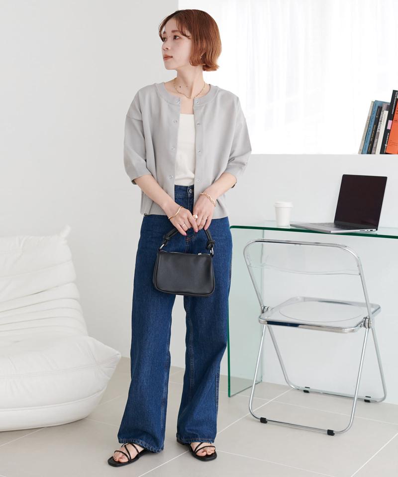 【新色追加/夏の羽織に♪】ライトスポンディッシュ半袖カーディガン《WEB限定》