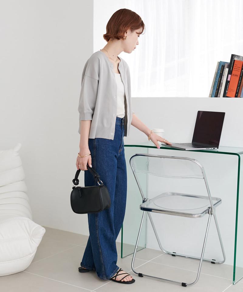 【新色追加/夏の羽織に♪】ライトスポンディッシュ半袖カーディガン《WEB限定》