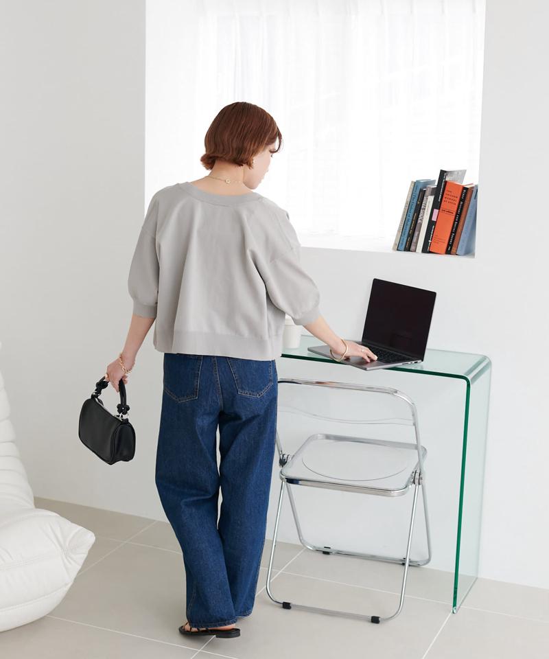 【新色追加/夏の羽織に♪】ライトスポンディッシュ半袖カーディガン《WEB限定》