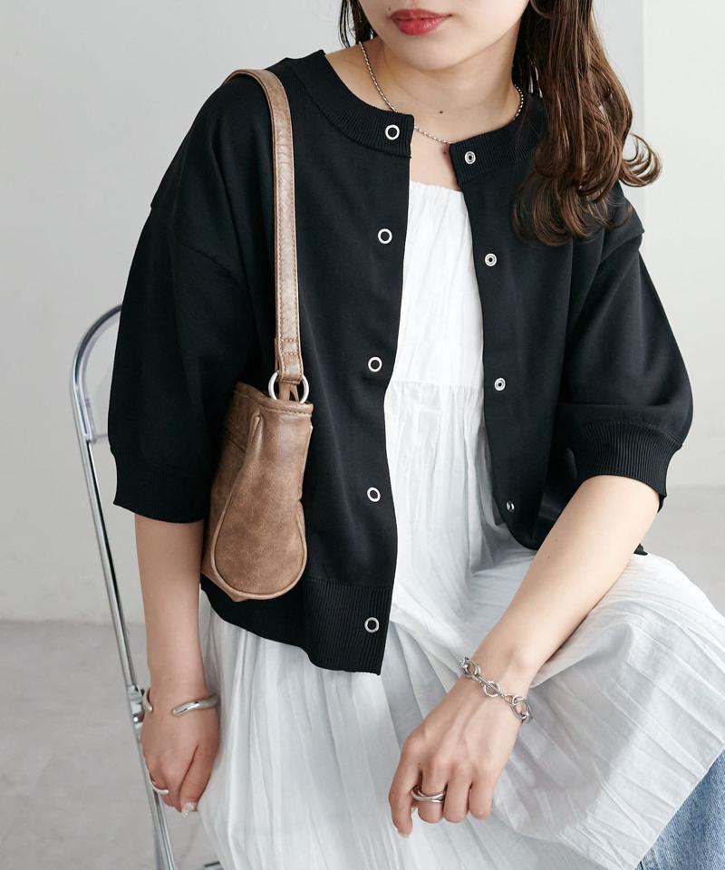 【新色追加/夏の羽織に♪】ライトスポンディッシュ半袖カーディガン《WEB限定》