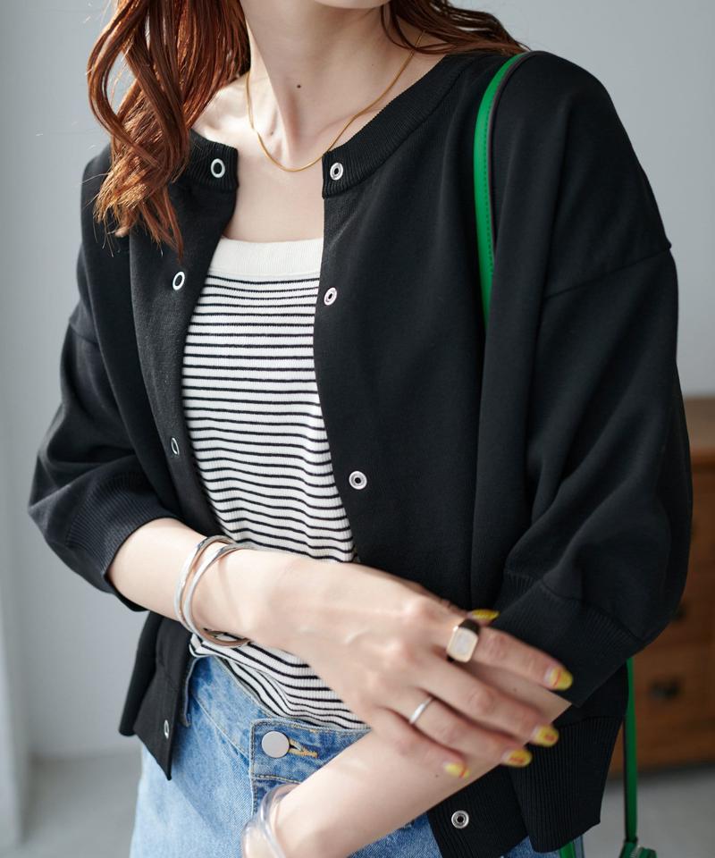 【新色追加/夏の羽織に♪】ライトスポンディッシュ半袖カーディガン《WEB限定》