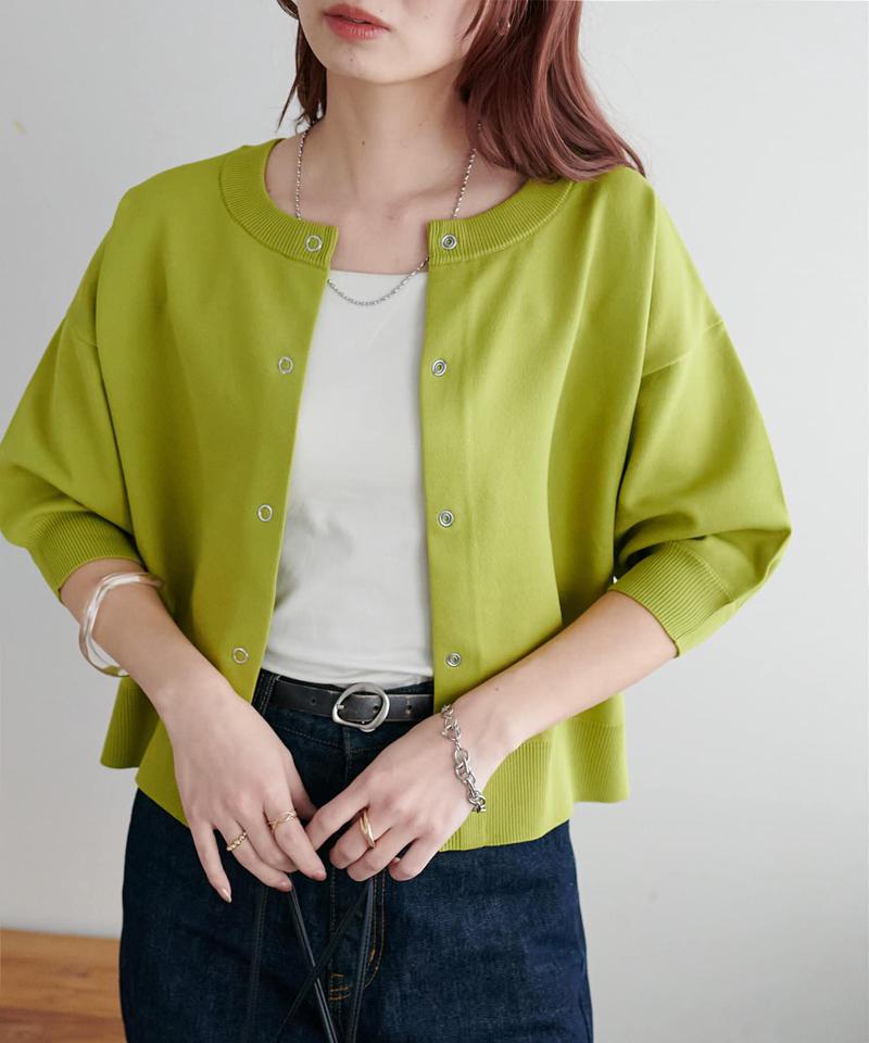 【新色追加/夏の羽織に♪】ライトスポンディッシュ半袖カーディガン《WEB限定》