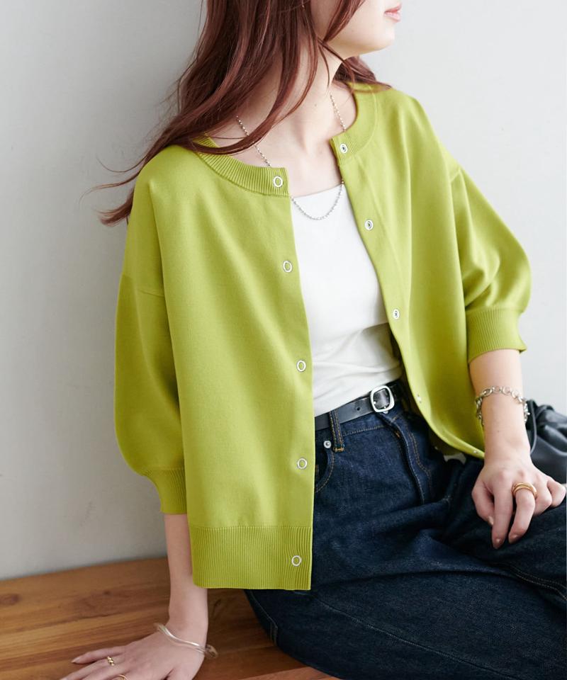 【新色追加/夏の羽織に♪】ライトスポンディッシュ半袖カーディガン《WEB限定》