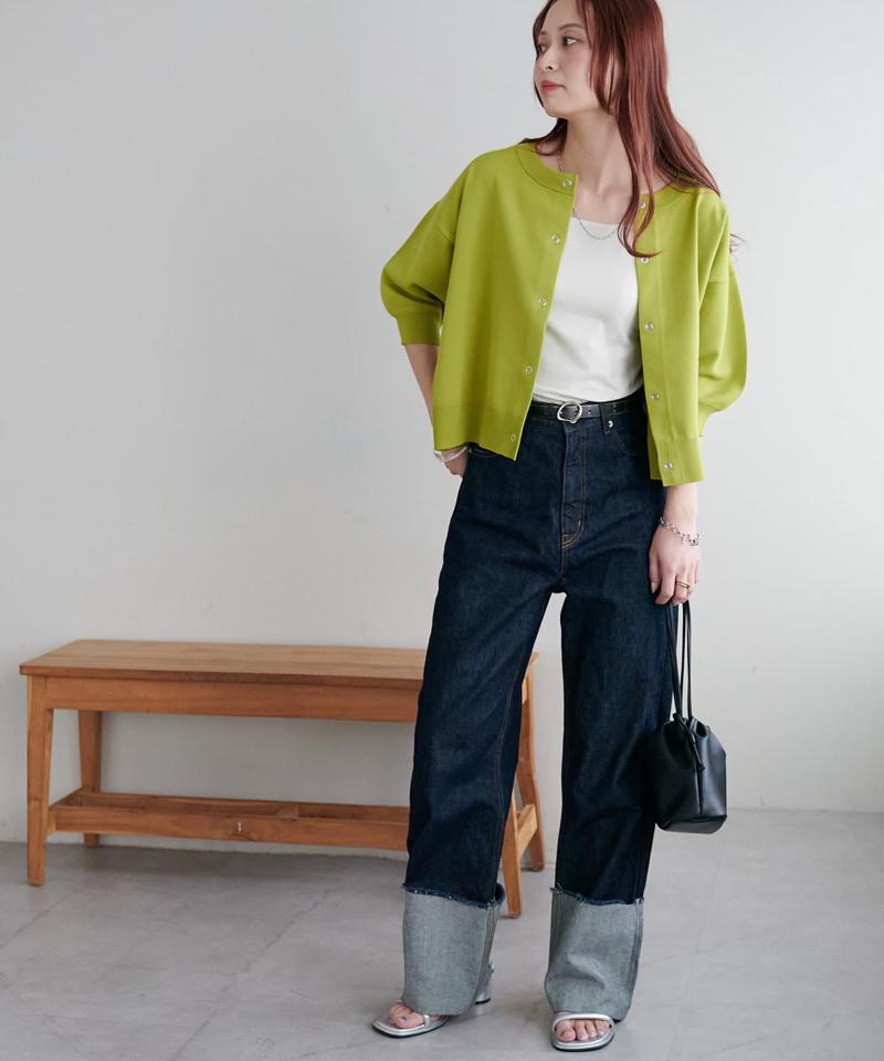 【新色追加/夏の羽織に♪】ライトスポンディッシュ半袖カーディガン《WEB限定》