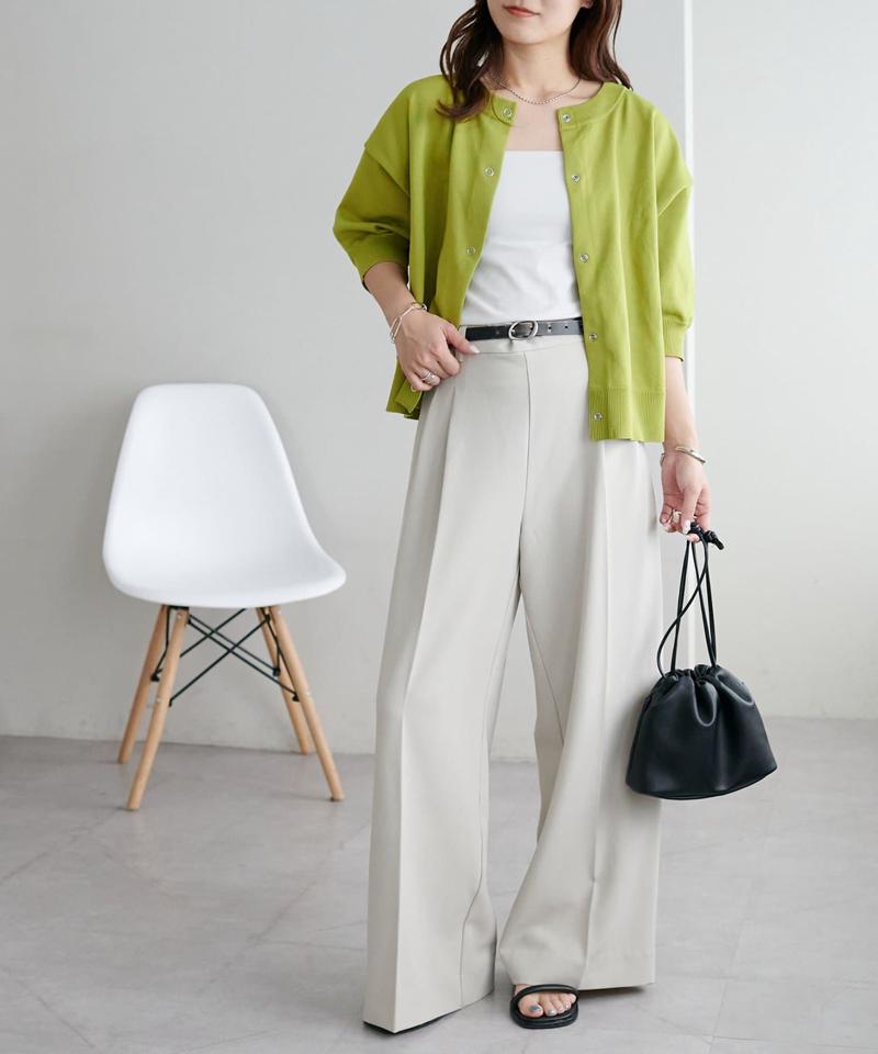 【新色追加/夏の羽織に♪】ライトスポンディッシュ半袖カーディガン《WEB限定》