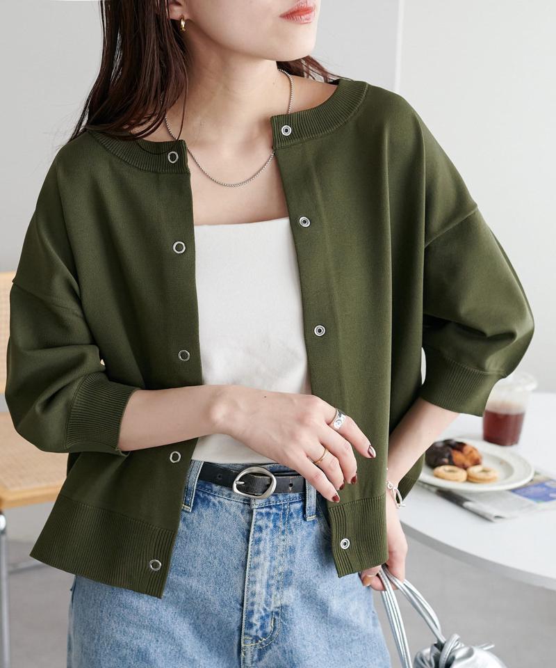 【新色追加/夏の羽織に♪】ライトスポンディッシュ半袖カーディガン《WEB限定》