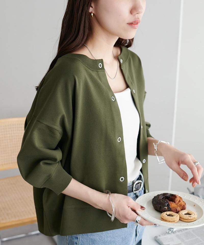 【新色追加/夏の羽織に♪】ライトスポンディッシュ半袖カーディガン《WEB限定》