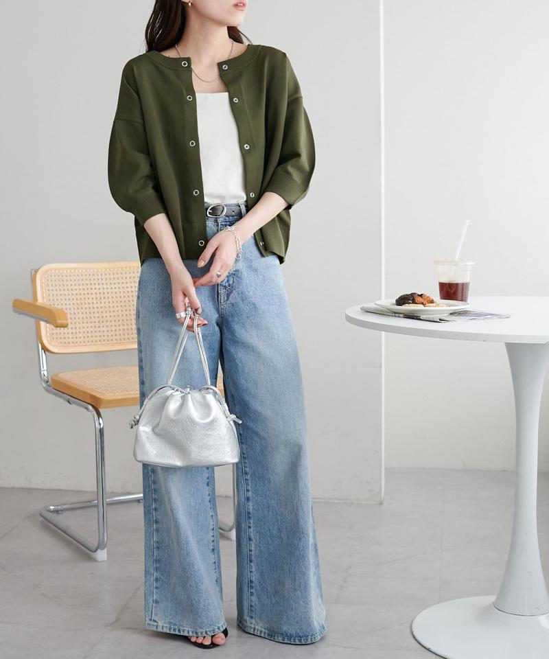 【新色追加/夏の羽織に♪】ライトスポンディッシュ半袖カーディガン《WEB限定》