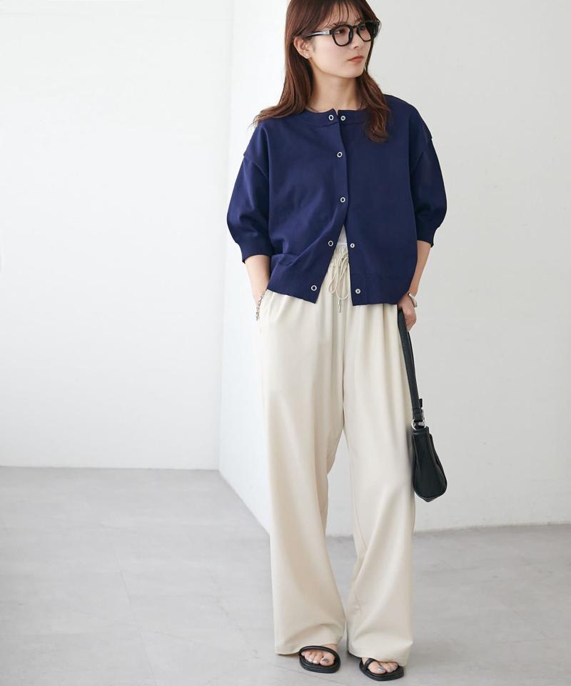 【新色追加/夏の羽織に♪】ライトスポンディッシュ半袖カーディガン《WEB限定》