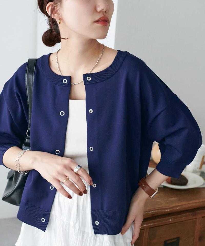 【新色追加/夏の羽織に♪】ライトスポンディッシュ半袖カーディガン《WEB限定》