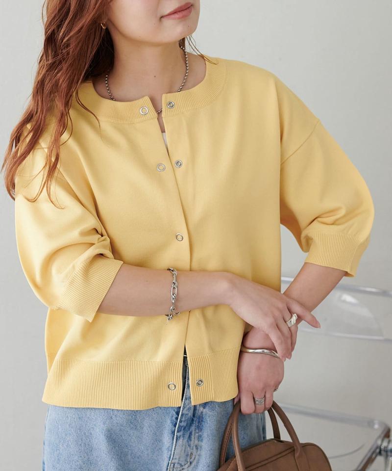 【新色追加/夏の羽織に♪】ライトスポンディッシュ半袖カーディガン《WEB限定》