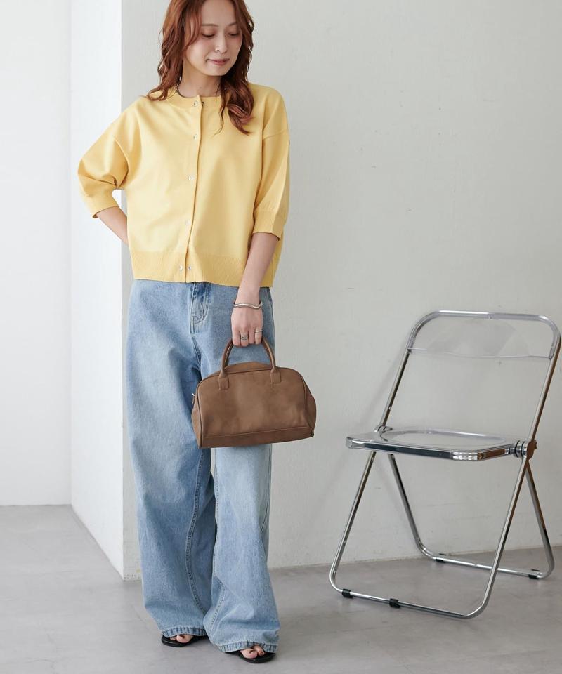 【新色追加/夏の羽織に♪】ライトスポンディッシュ半袖カーディガン《WEB限定》