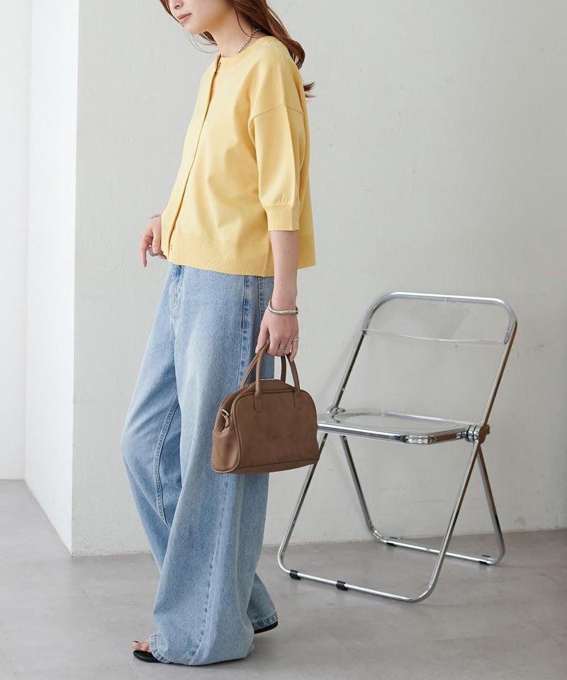 【新色追加/夏の羽織に♪】ライトスポンディッシュ半袖カーディガン《WEB限定》