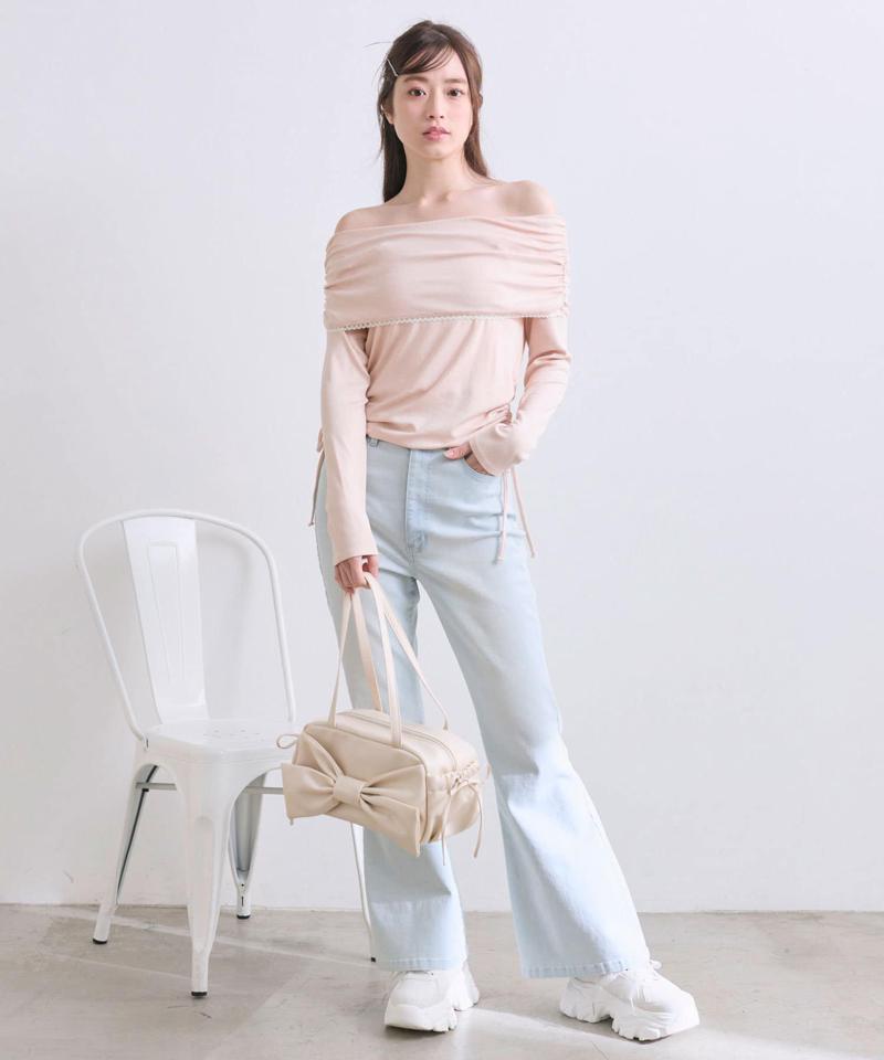 ピコレースオフショルトップス