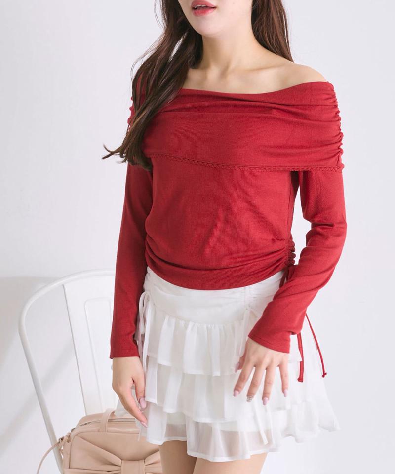 ピコレースオフショルトップス