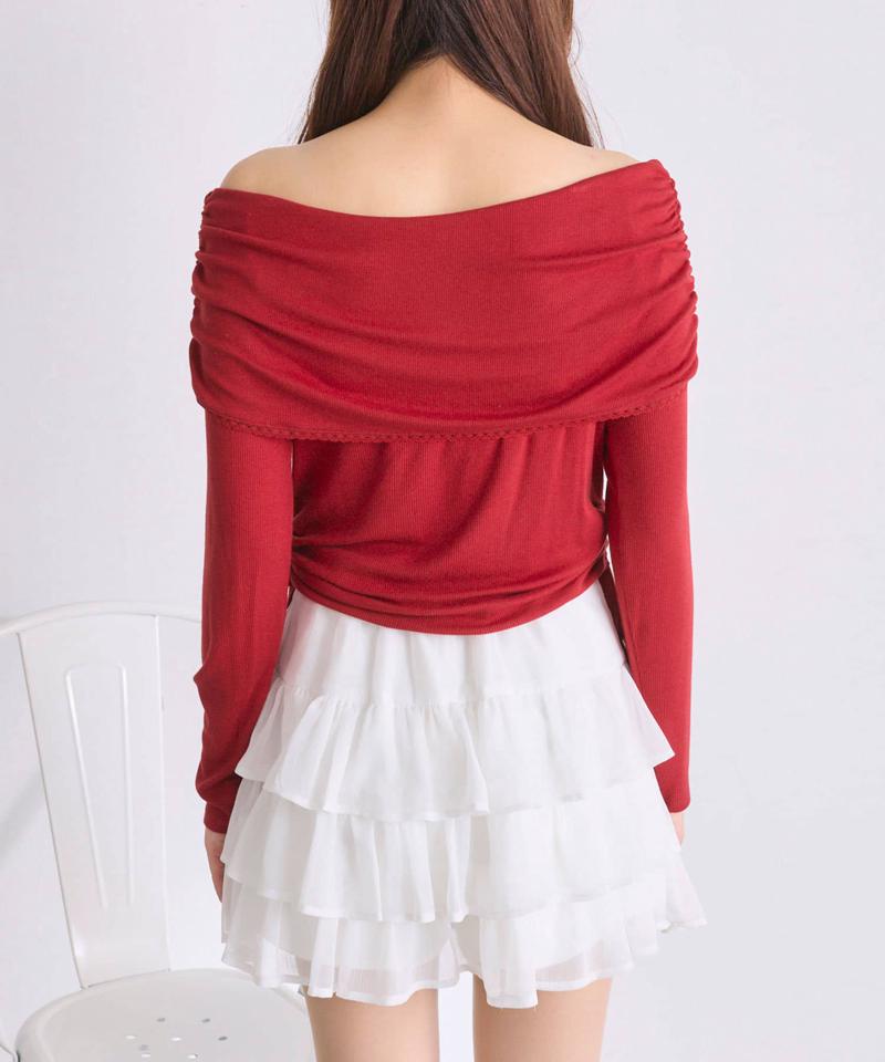 ピコレースオフショルトップス