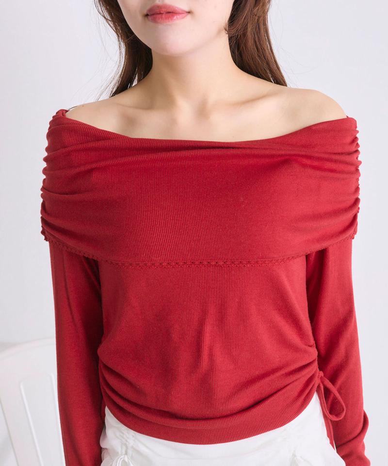 ピコレースオフショルトップス