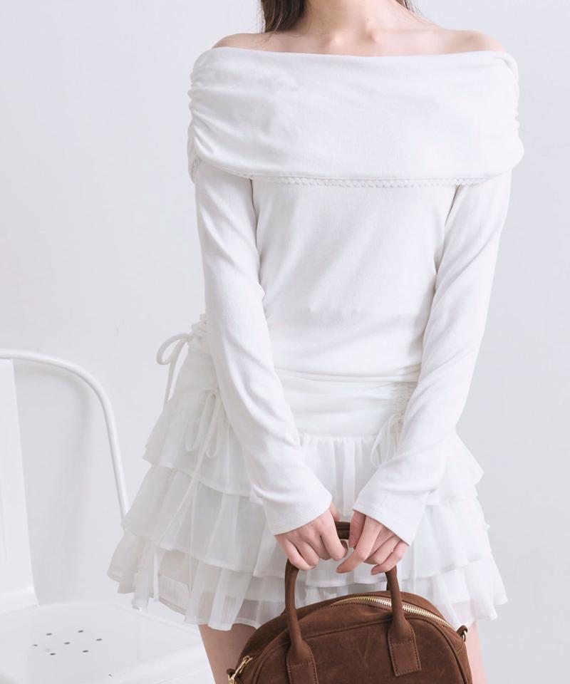 ピコレースオフショルトップス