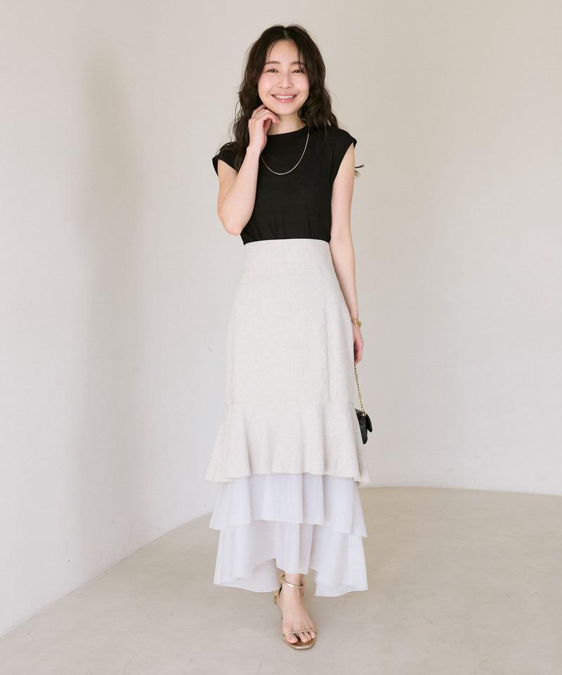 【名品・着回し力抜群】シアーノースリーブカットソー