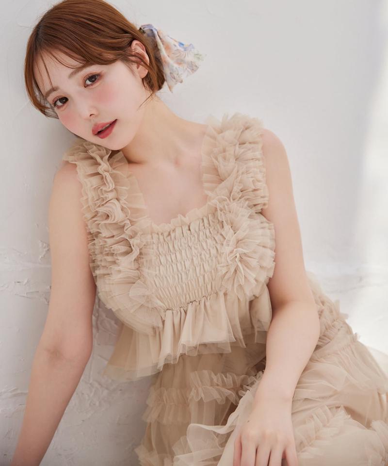 フリルチュールロングスカート