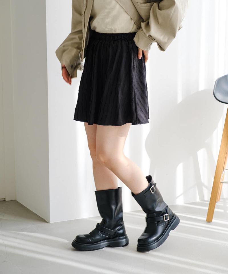 ウェーブフレアミニスカート