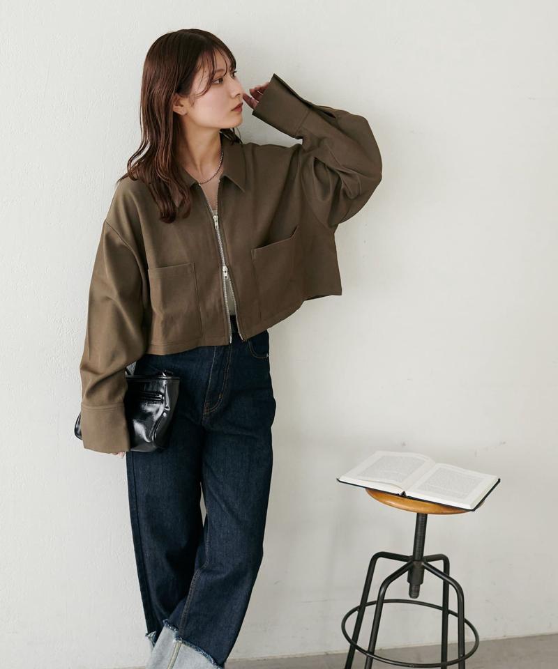 【新色追加!/WEB限定】衿付きWジップショートシャツジャケット