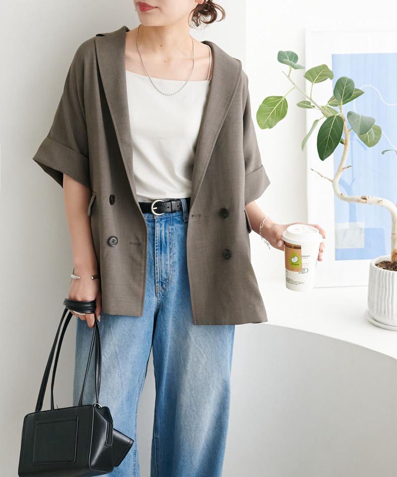 【ご好評につき再登場♪】テックリネン半袖シャツジャケット《WEB限定》